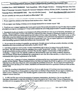 Romney PP questionnaire