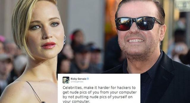 Ricky Gervais' victim blaming.