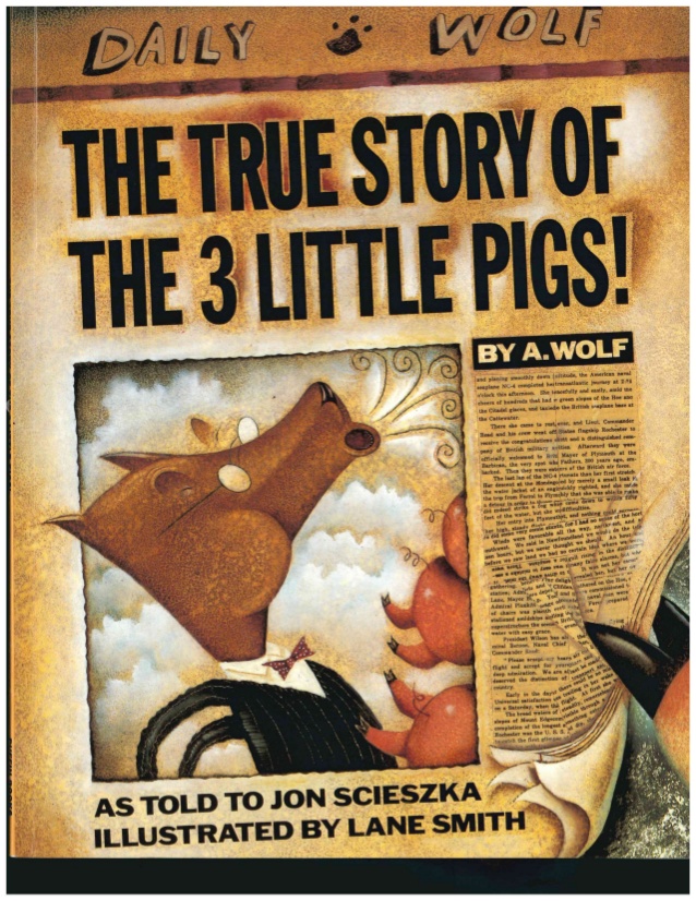 A newspaper illustration of "The True Story of The 3 Little Pigs!"